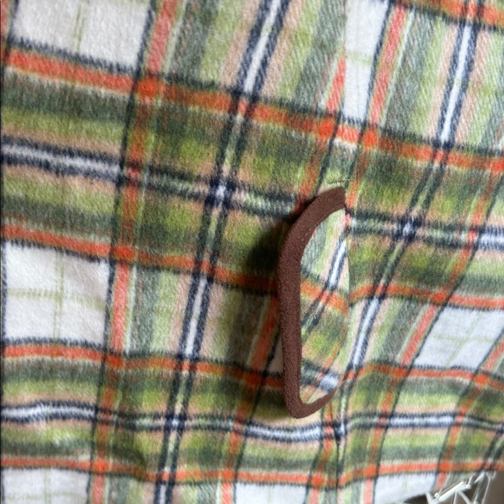 Janie and Jack Plaid Cape - Green, Orange, Brown - Picture 4 of 10